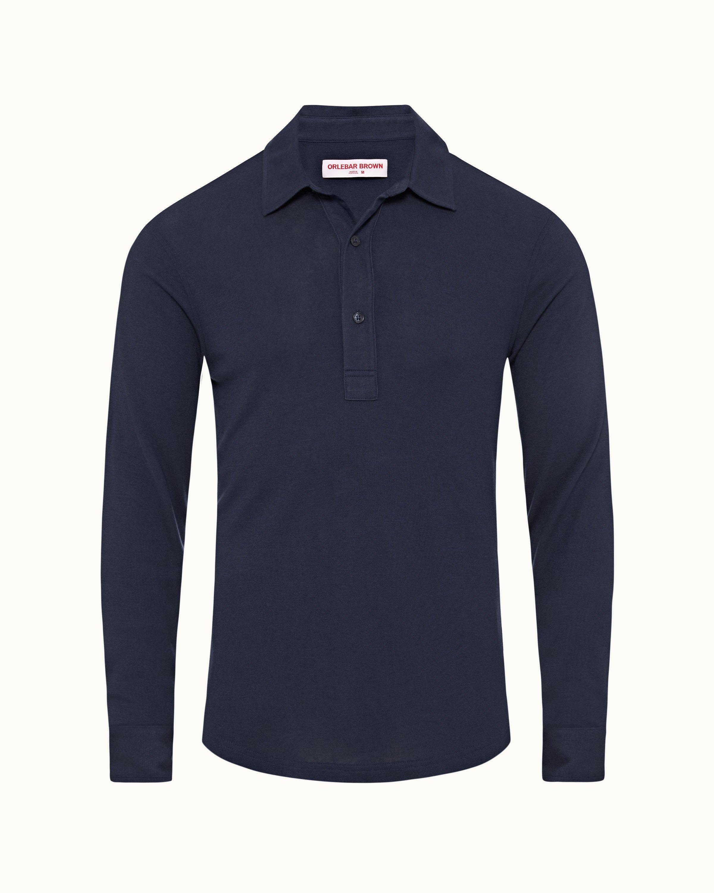 Mens cashmere long sleeve polo shirt best sale