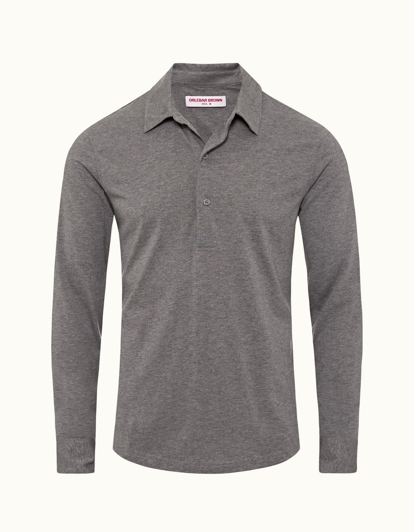 Sebastian Silk - Mens Cinder Tailored Fit Long-Sleeve Cotton-Silk Polo Shirt