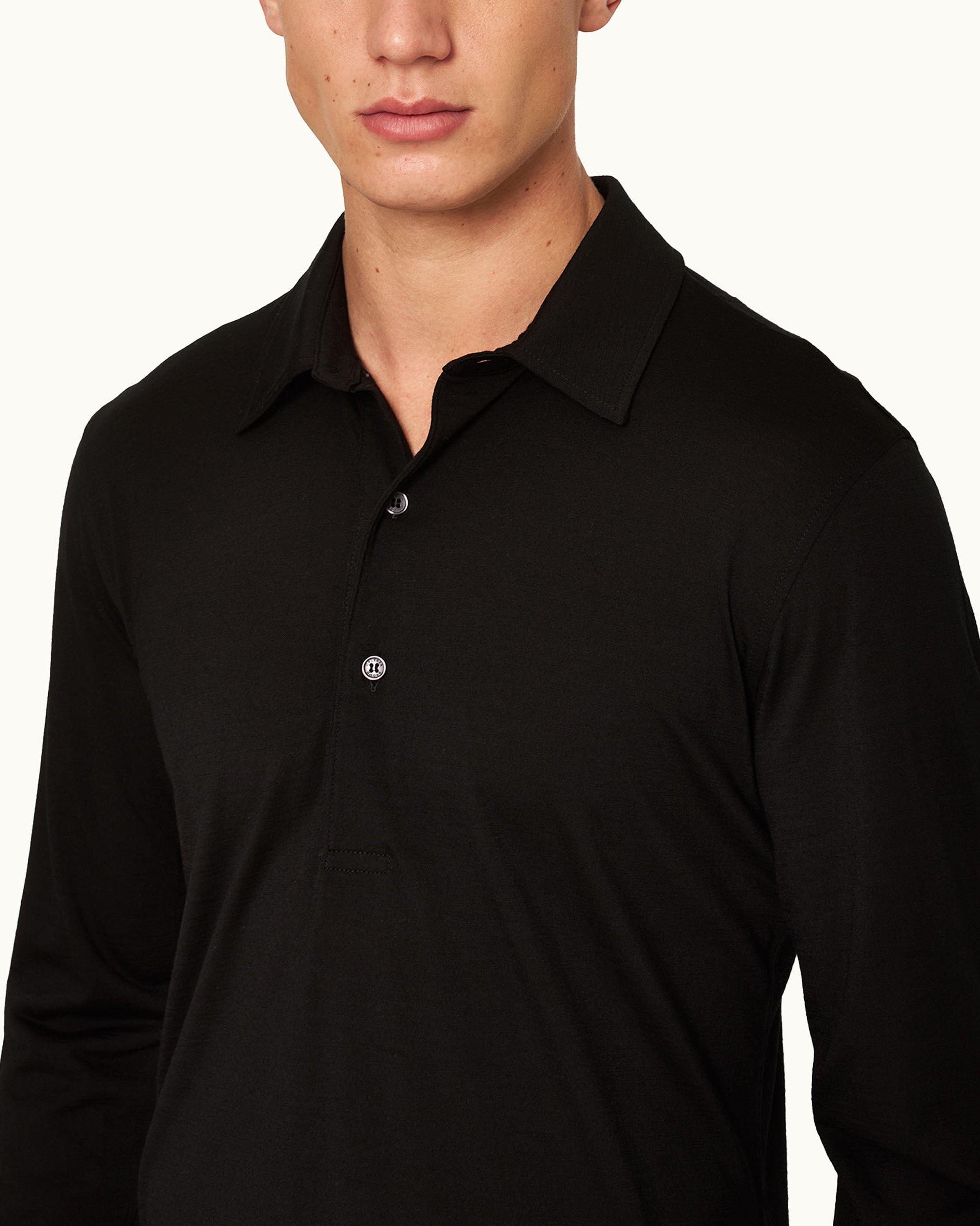 Orlebar Brown Men s Tailored Fit Long Sleeve Merino Polo Shirt