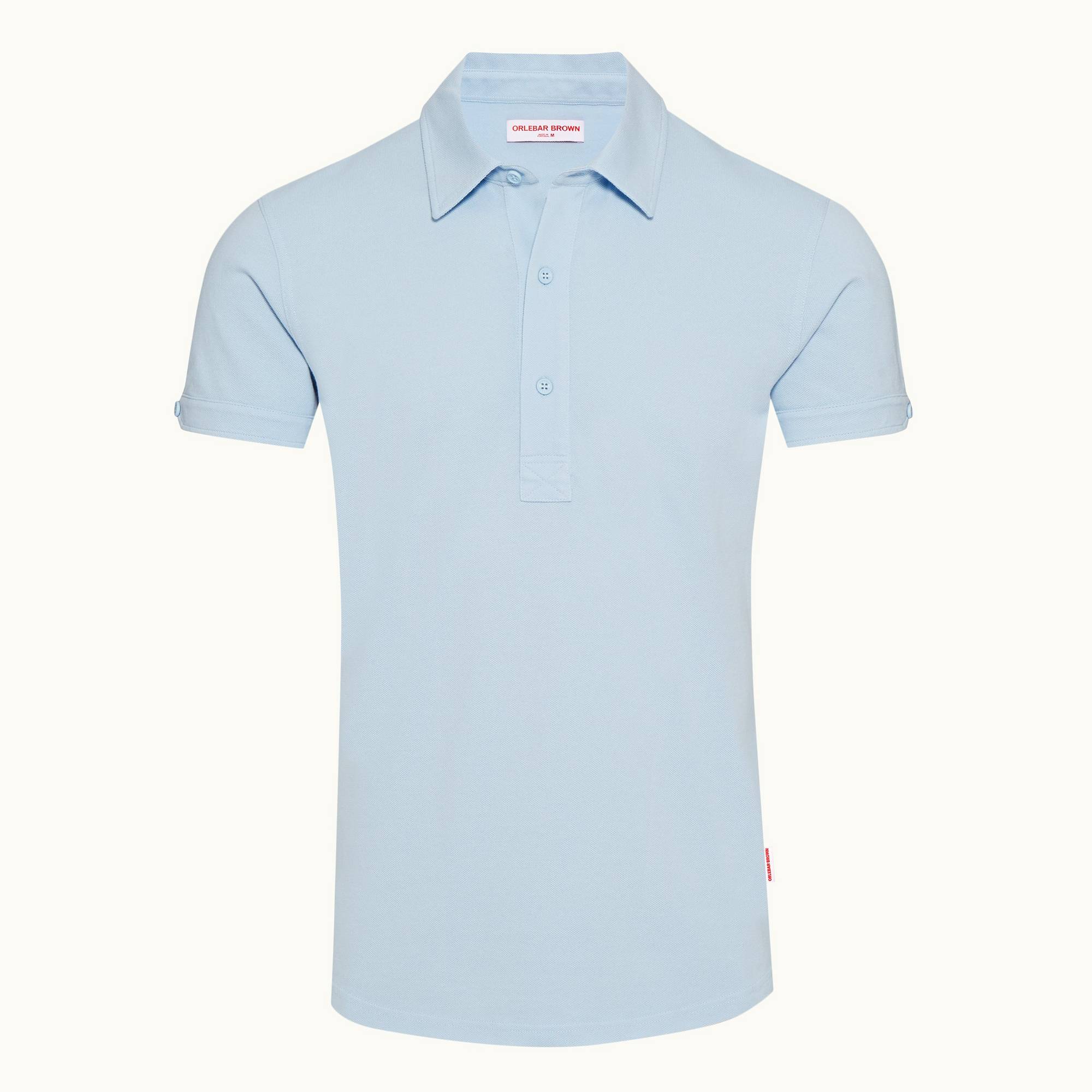 Sebastian - Mens Ice Blue Tailored Fit Cotton Polo Shirt