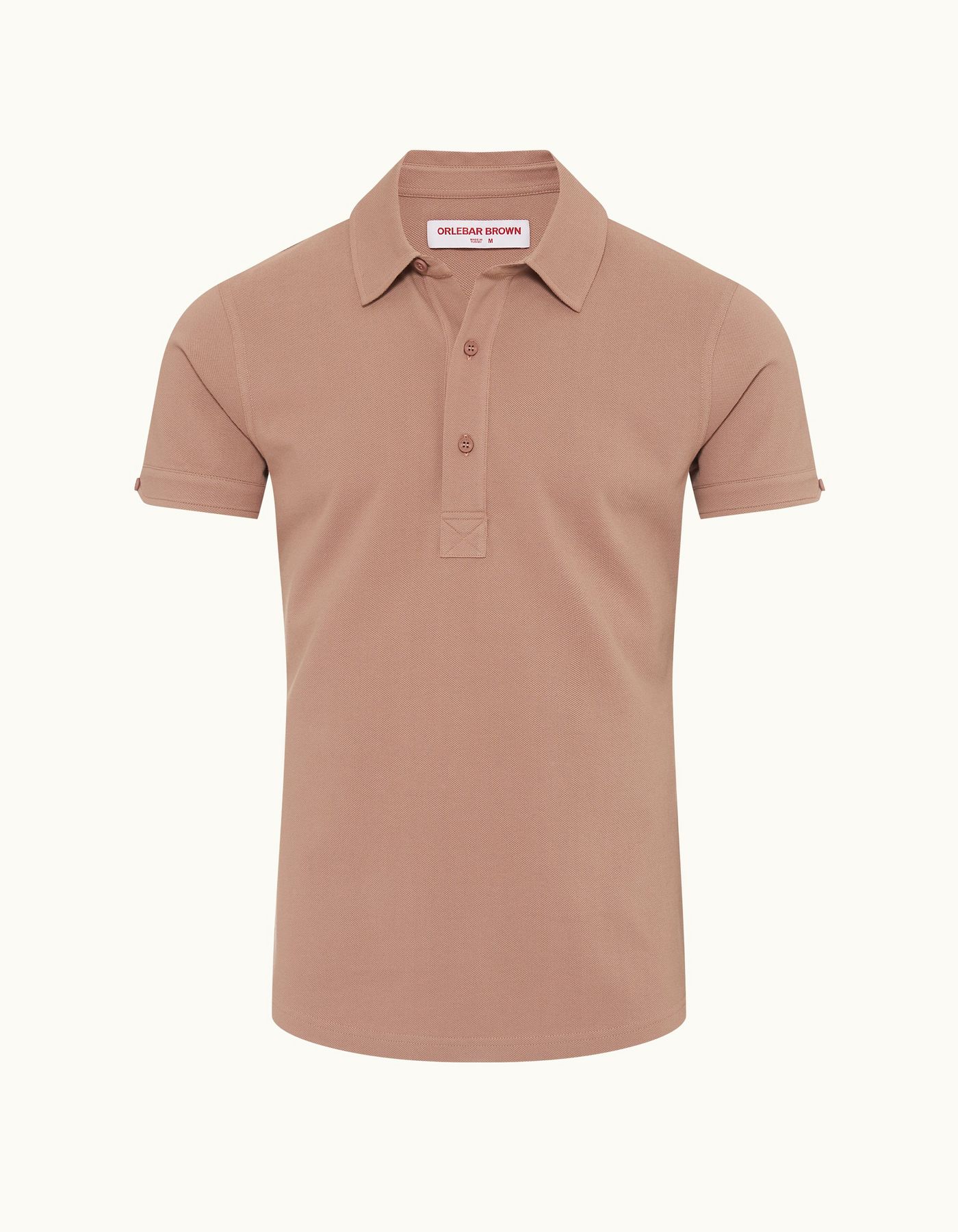 Sebastian - Mens Caramel Pink Tailored Fit Cotton Polo Shirt