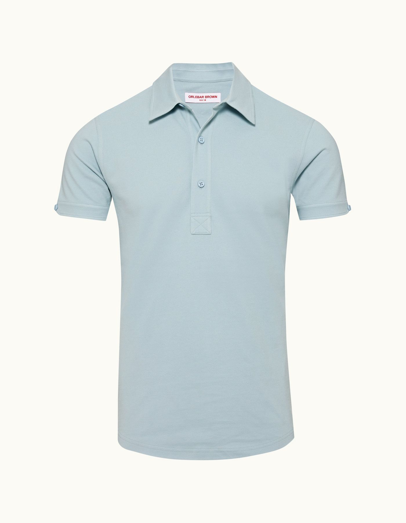 Sebastian - Mens Powdered Sky Tailored Fit Short-Sleeve Cotton Polo Shirt