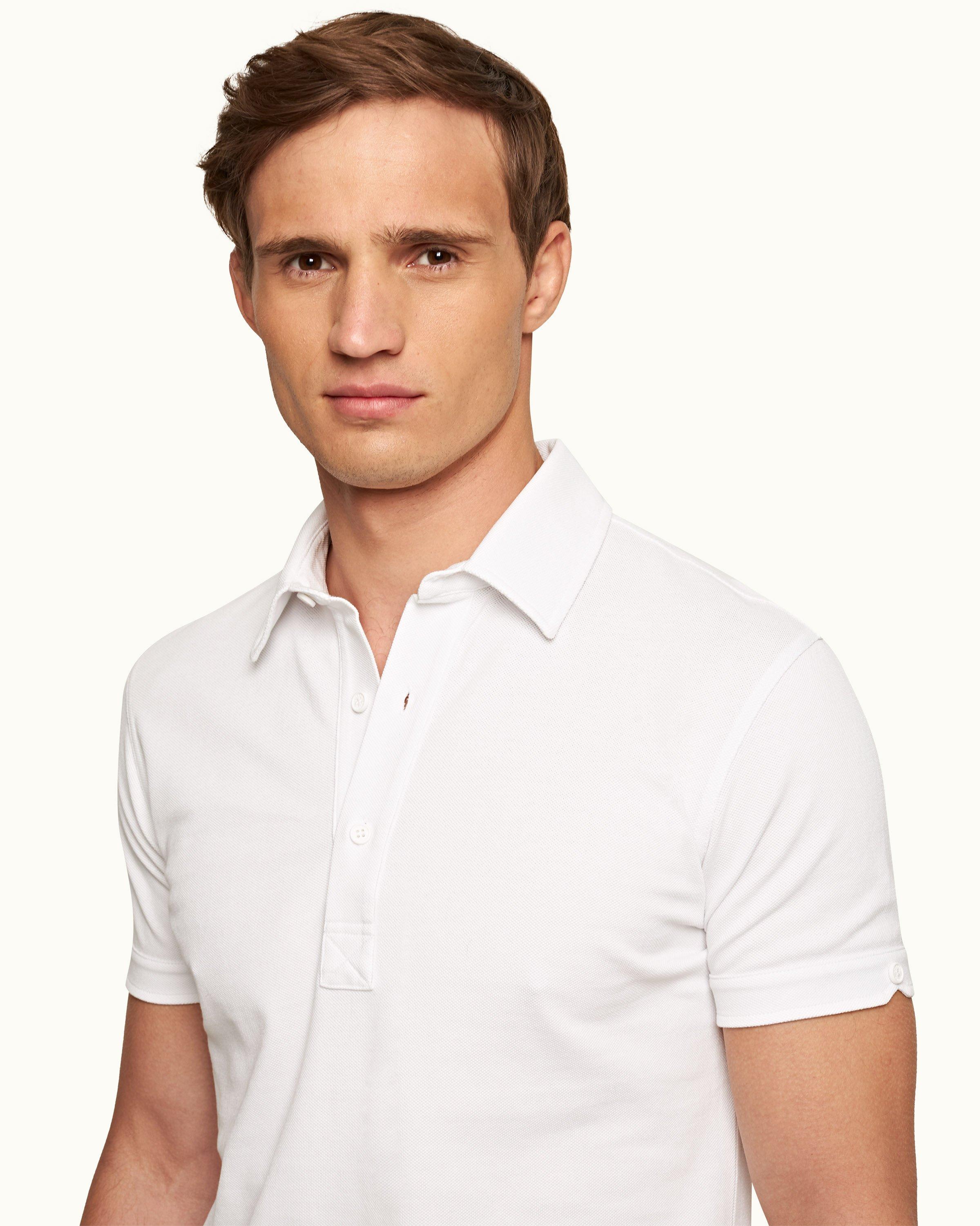 White and 2025 brown polo shirt