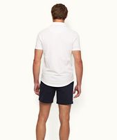 Sebastian - Mens White Tailored Fit Pique Polo Shirt