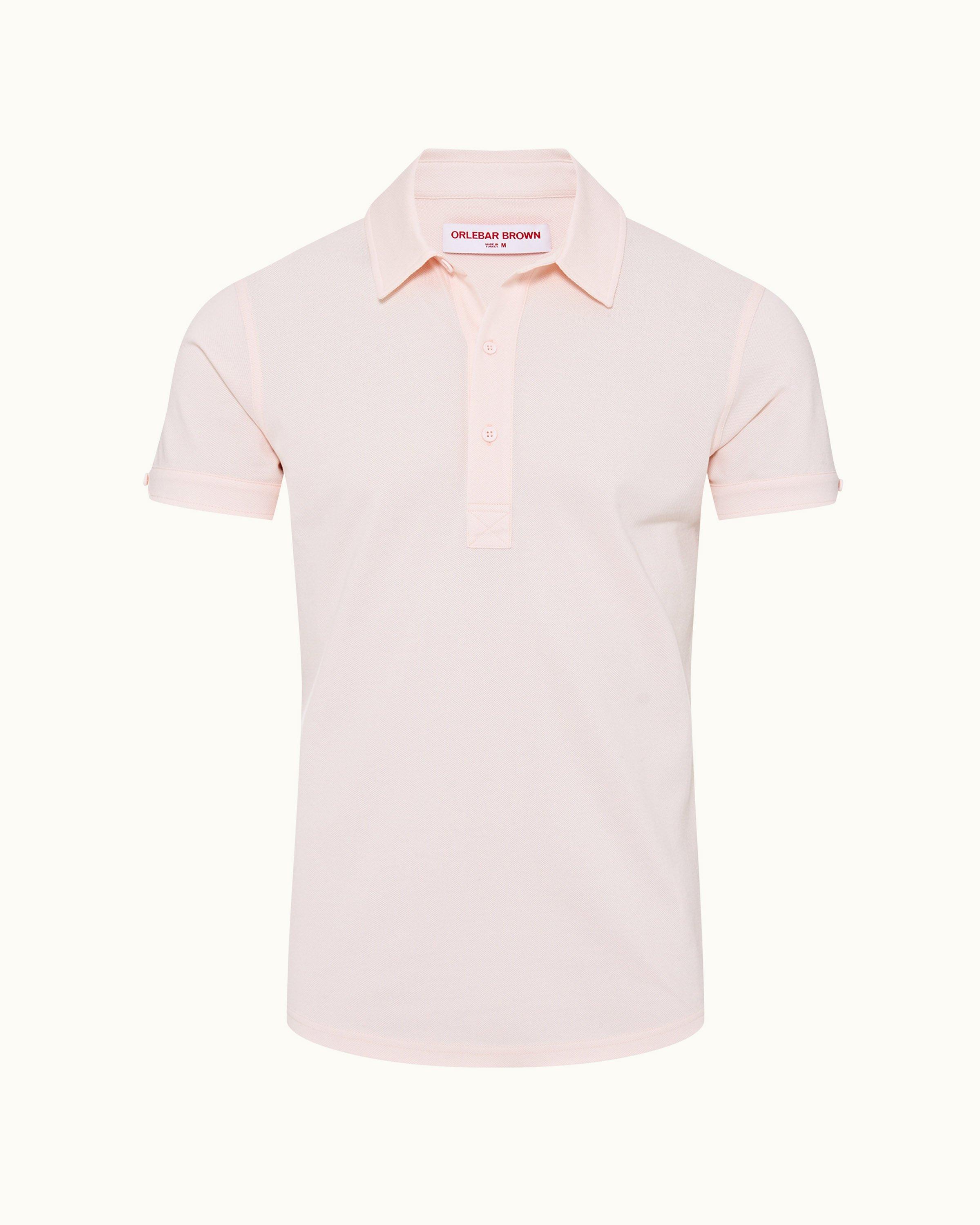 Oliver Brown Men's Polo Shirt Pique - Pink | Polo Shirt - MD