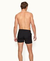 Setter - Mens Black Shorter-Length Swim Shorts