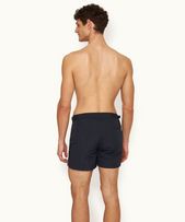 Setter - Mens Shorter-Length Concealed OB Tape Swim Shorts In Night Iris Blue