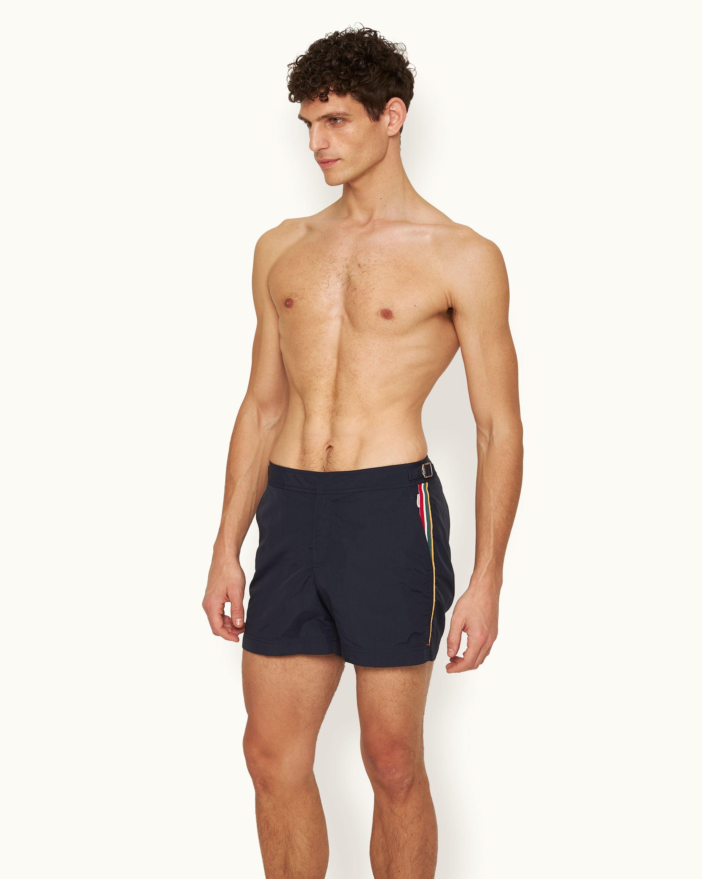 Orlebar Brown | Night Iris Shorter-Length Concealed OB Tape Swim 