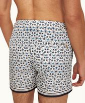 Setter - Mens Fiore Print Shorter-Length Swim Shorts In Cashew Colour