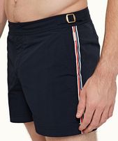 Setter - Mens Ink GT Stripe Seam Shorter-Length Swim Shorts