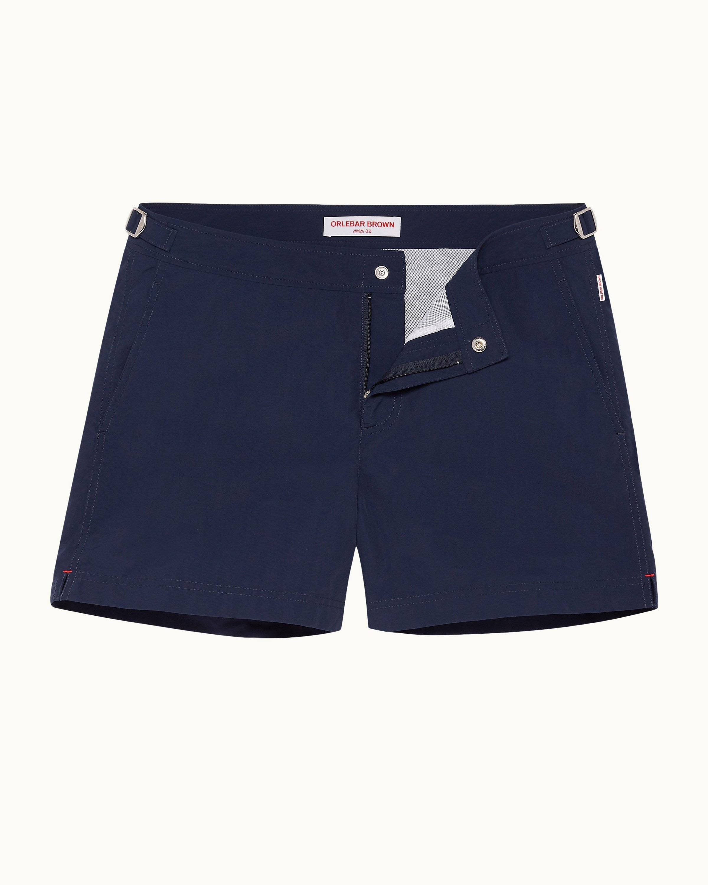 Orlebar Brown  Navy/White O.B Monogram Mid-Length Swim Shorts