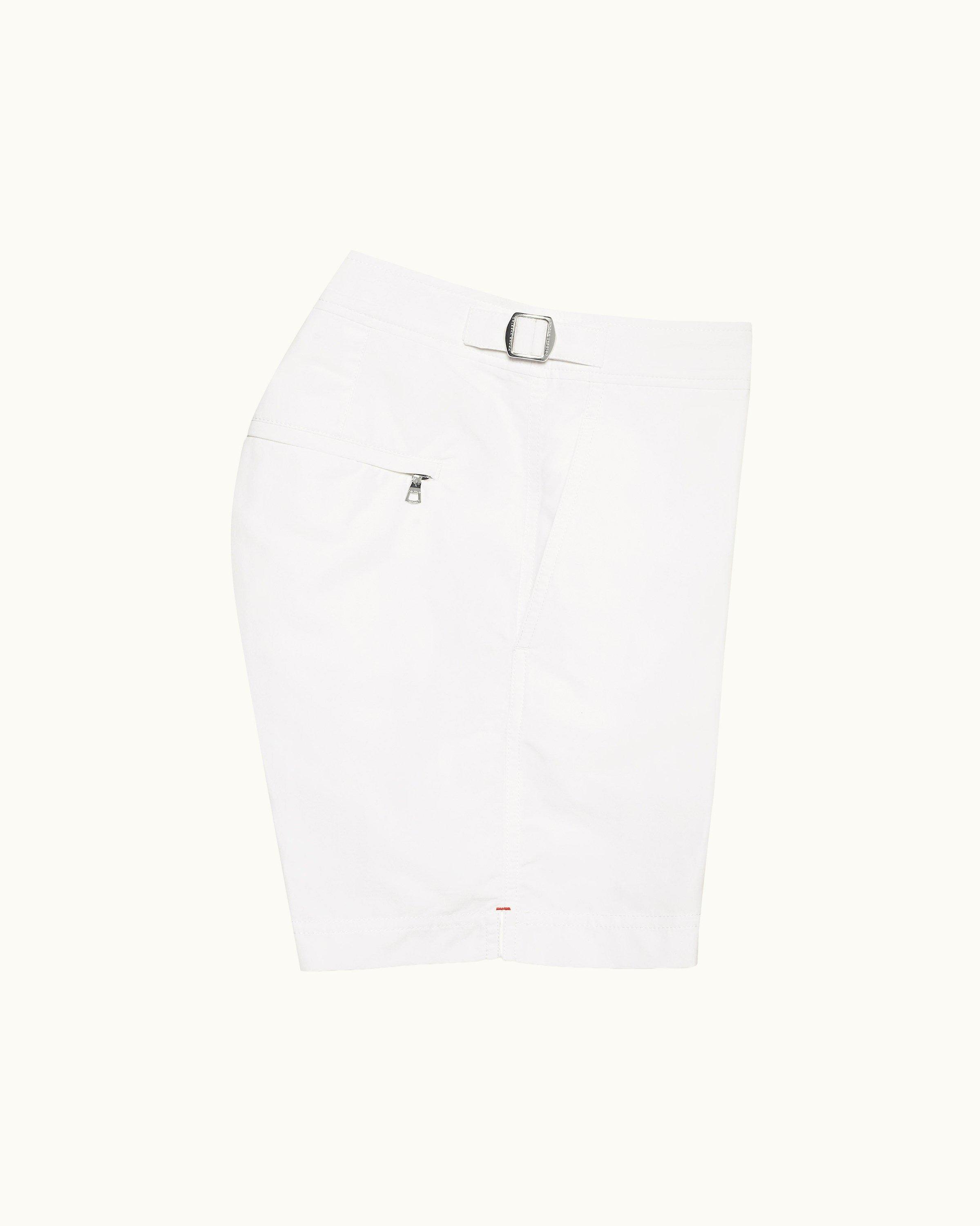 Orlebar Brown  Navy/White O.B Monogram Mid-Length Swim Shorts