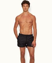 Setter - Mens Night Iris Runner Checkerboard Shorter-Length Swim Shorts