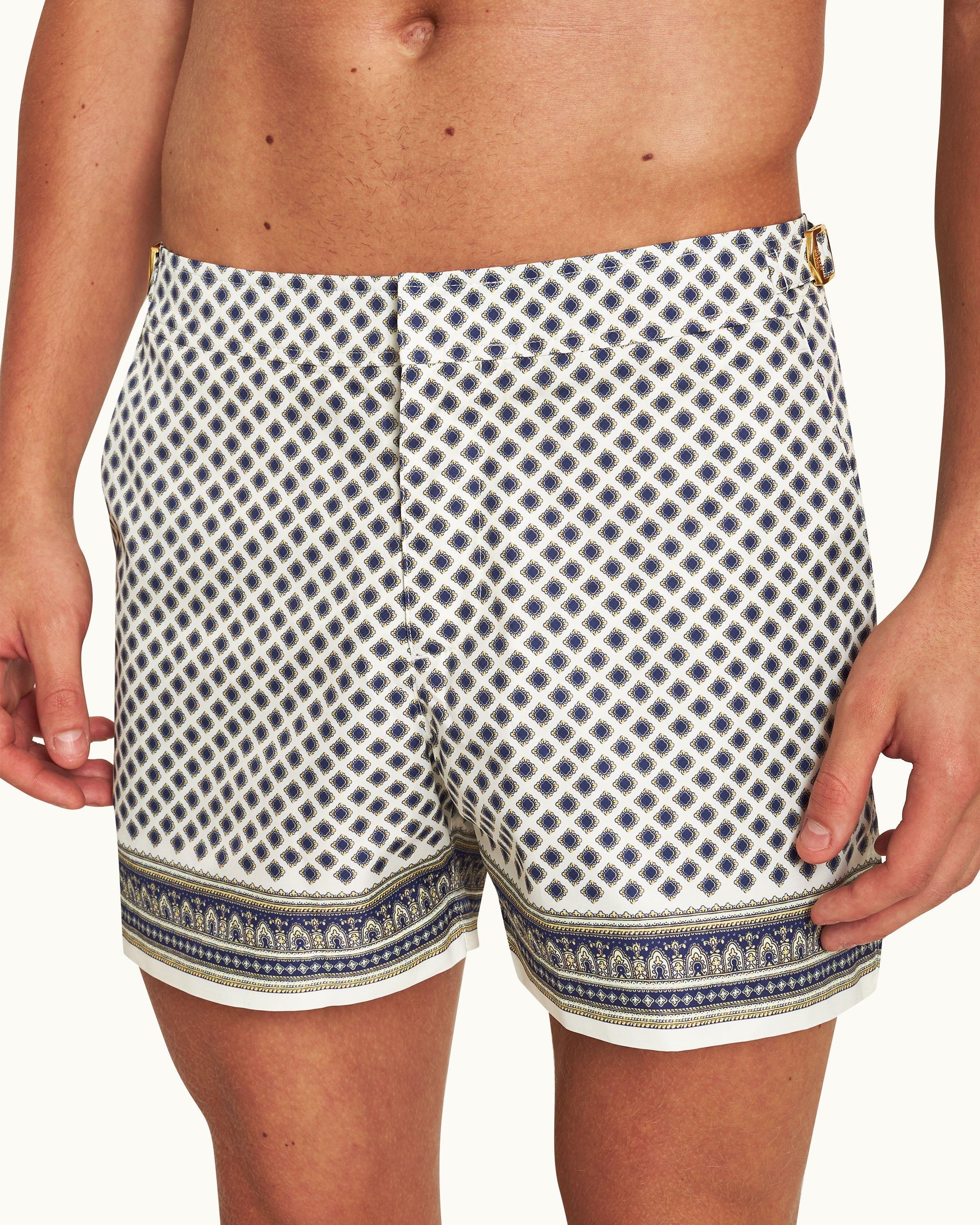 Orlebar Brown | White Sand Geo Floral Print Shorter-Length Swim Shorts For  Men