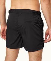 Setter Stretch - Mens Black Shorter-Length Stretch Nylon Swim Shorts