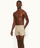 Setter - Mens Biscuit Wavie Shorter-Length Swim Shorts