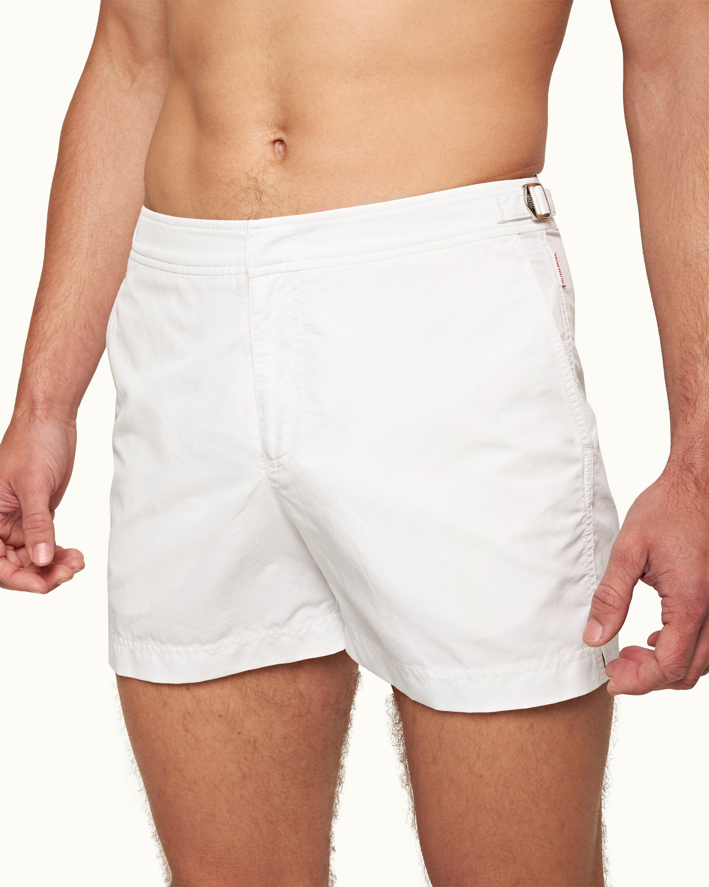 Mens white hot sale swim trunks