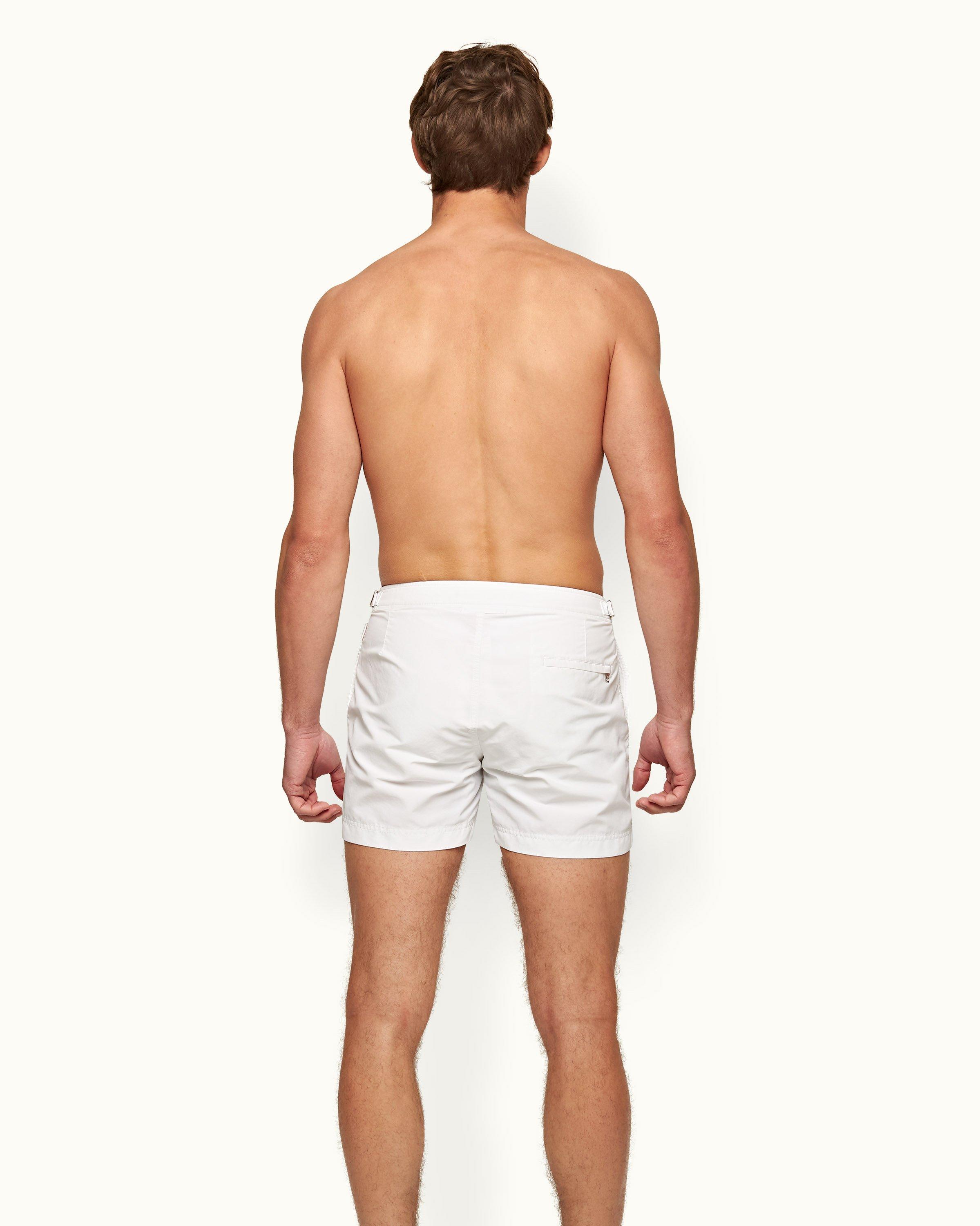 Orlebar Brown White/Night Iris Floret Shorter-Length Swim Shorts