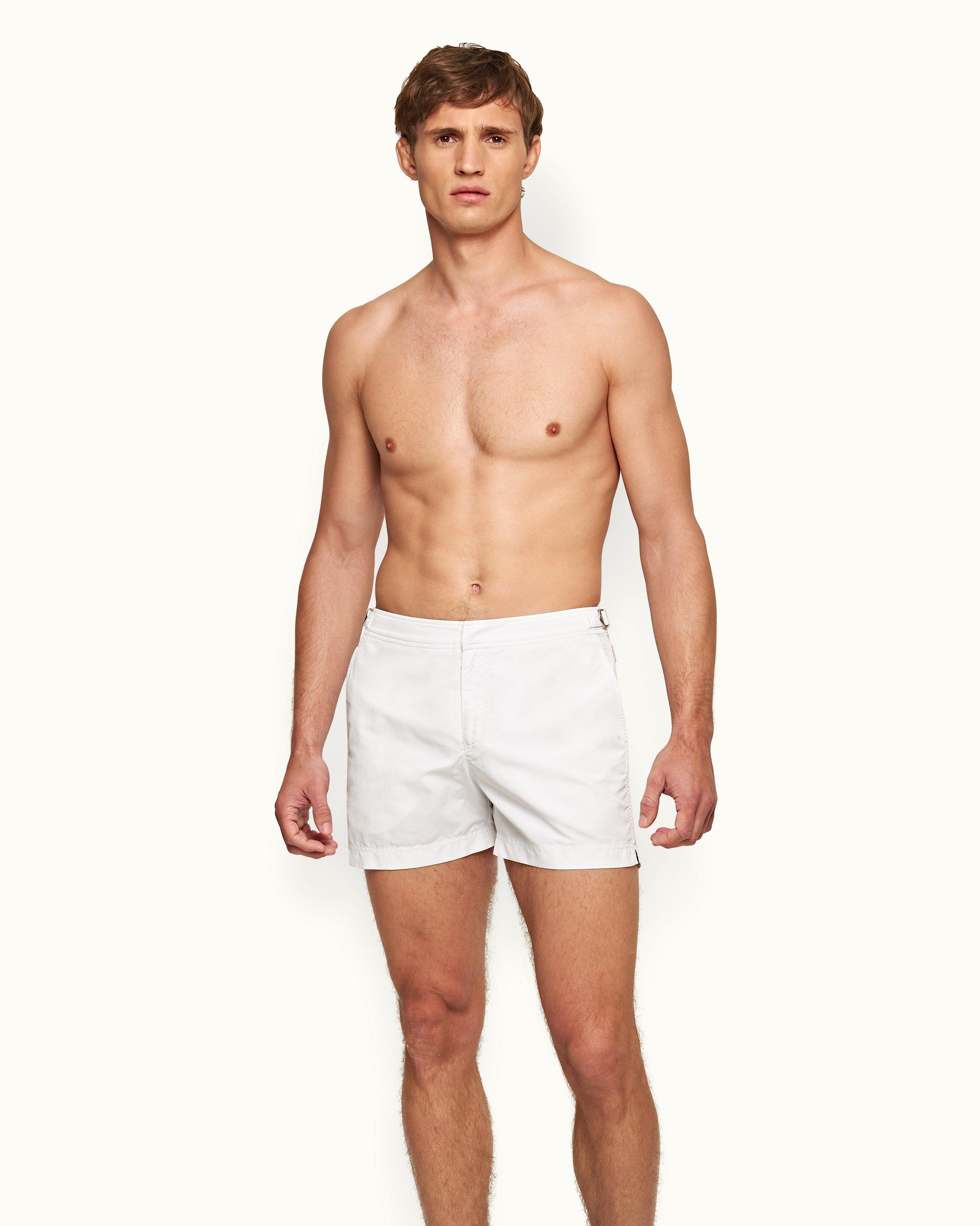 Orlebar Brown  Navy/White O.B Monogram Mid-Length Swim Shorts