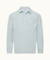 Shanklin - Mens Powdered Sky Relaxed Fit Overhead Organic Cotton Shirt