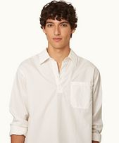 Shanklin - Mens White Sand Relaxed Fit Overhead Organic Cotton Shirt