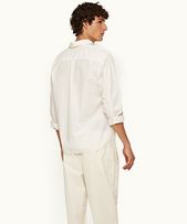 Shanklin - Mens White Sand Relaxed Fit Overhead Organic Cotton Shirt