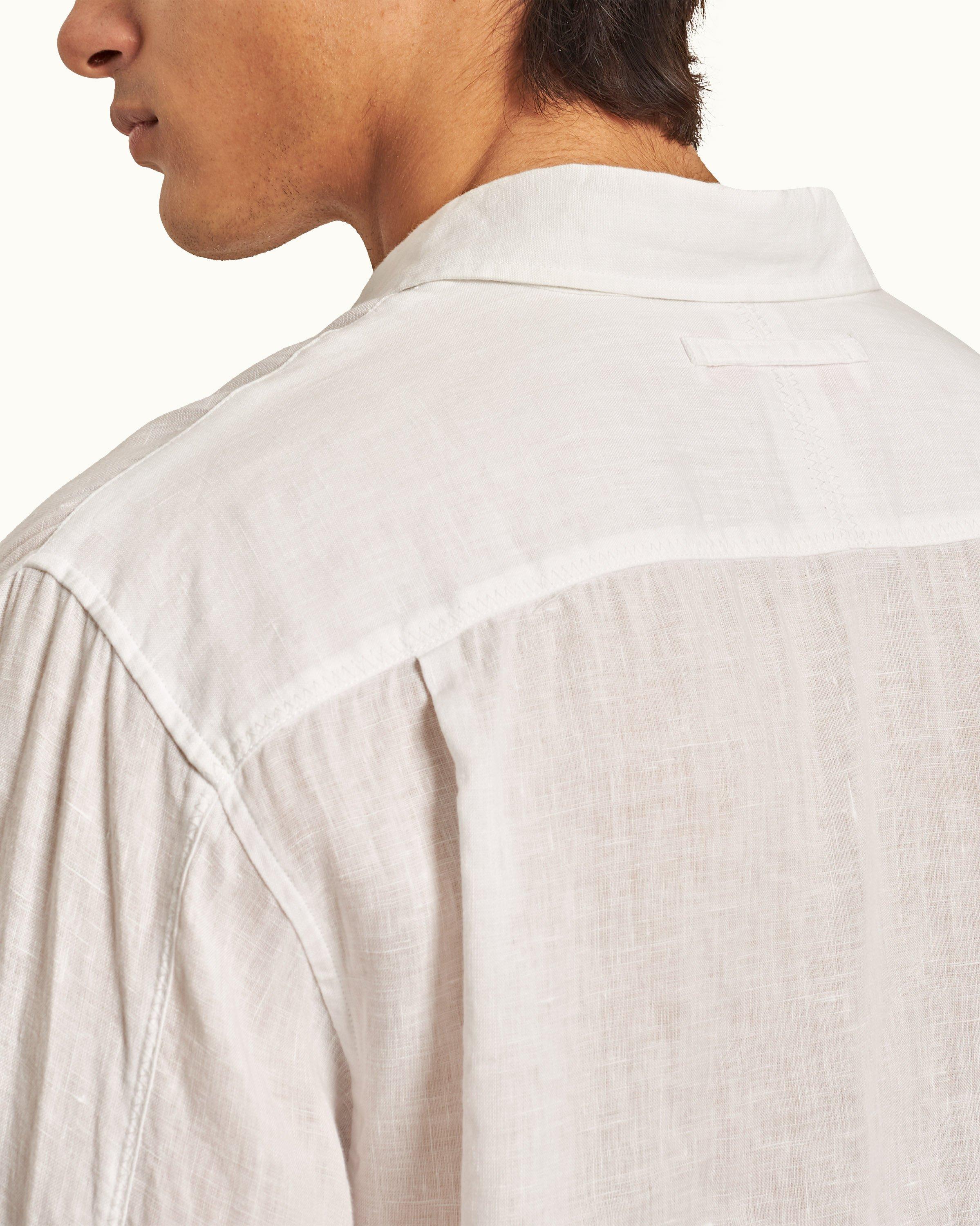 Summer Breeze: Men's Loose-fit Linen Shirt With Drawstring Sides