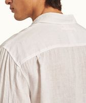 Shanklin Linen - Mens White Relaxed Fit Overhead Laundered Linen Shirt