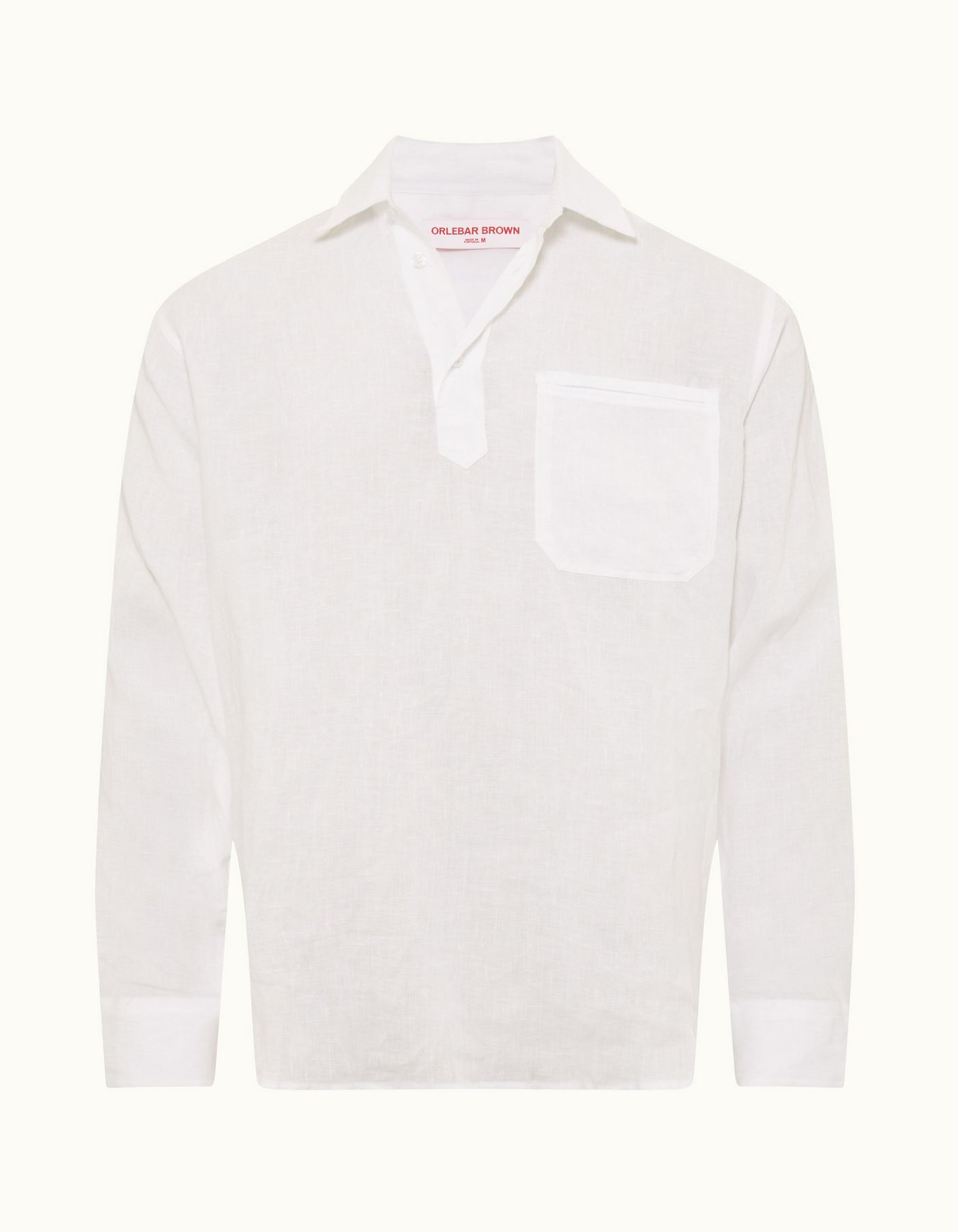 Shanklin Linen - Mens White Relaxed Fit Overhead Laundered Linen Shirt