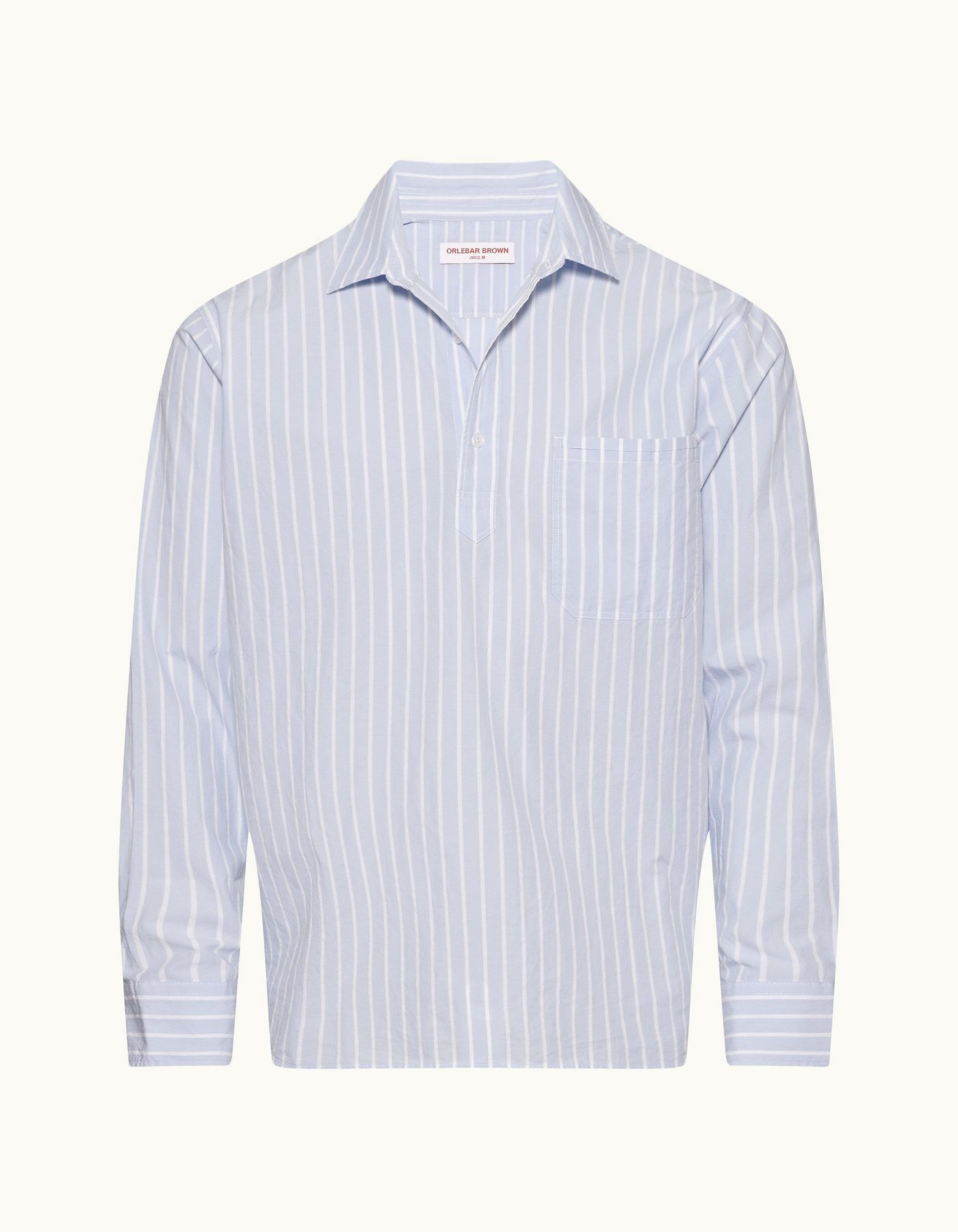 Shanklin - Mens Serenity Blue/White Stripe Relaxed Fit Overhead Cotton Shirt