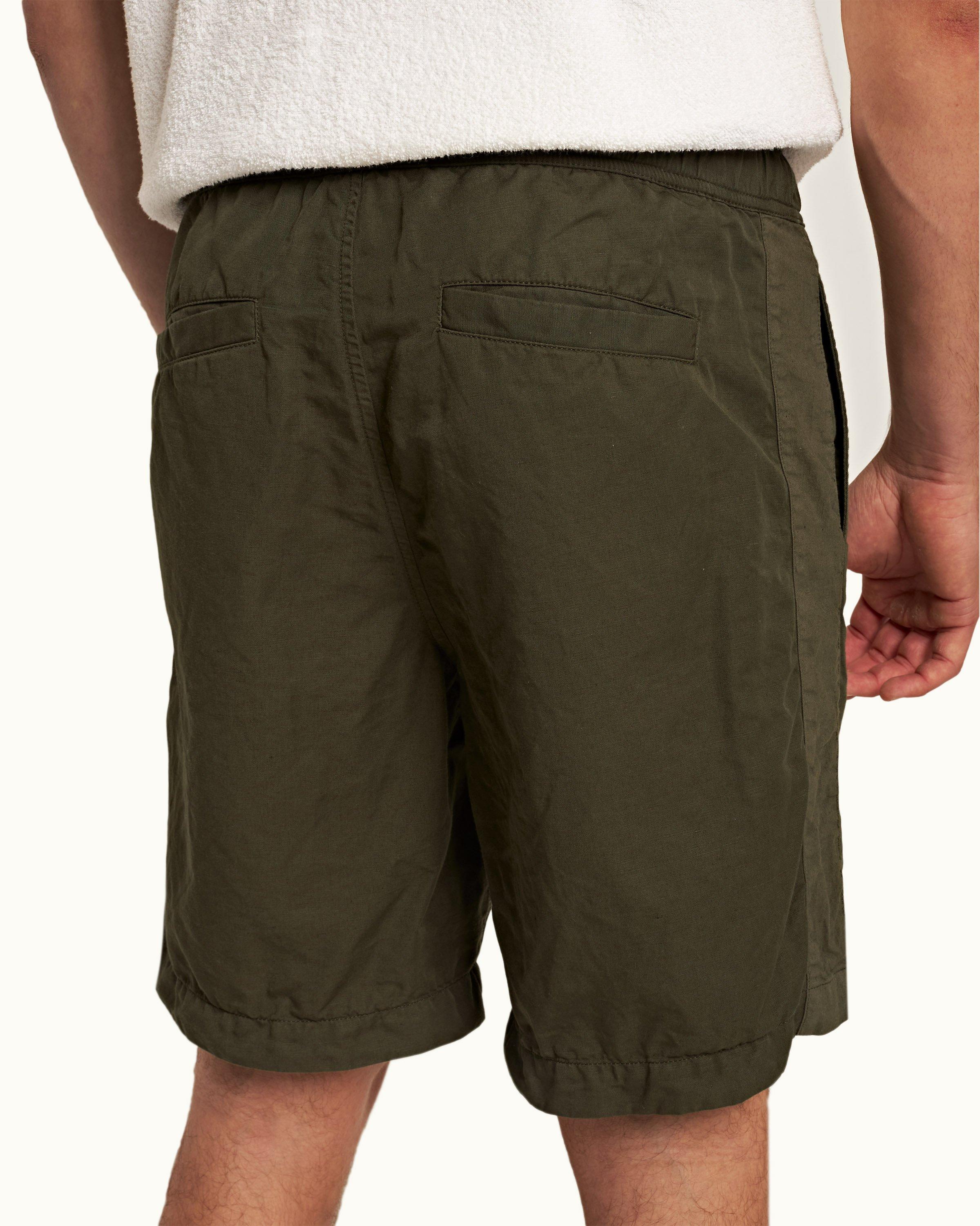 Cotton Linen Cargo Shorts