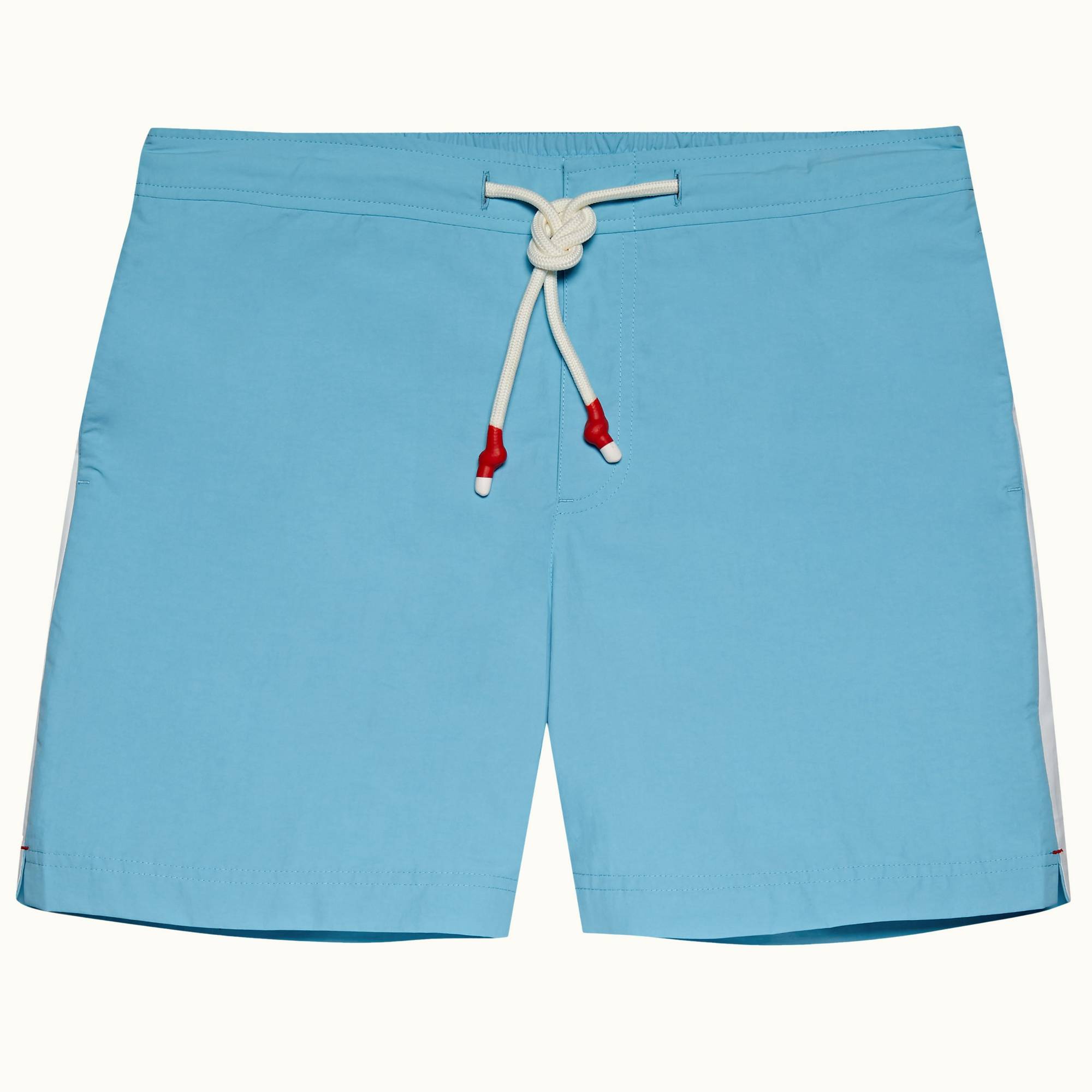 Standard - Mens Horizon Blue Stripe Seam Mid-Length Drawcord Swim Shorts