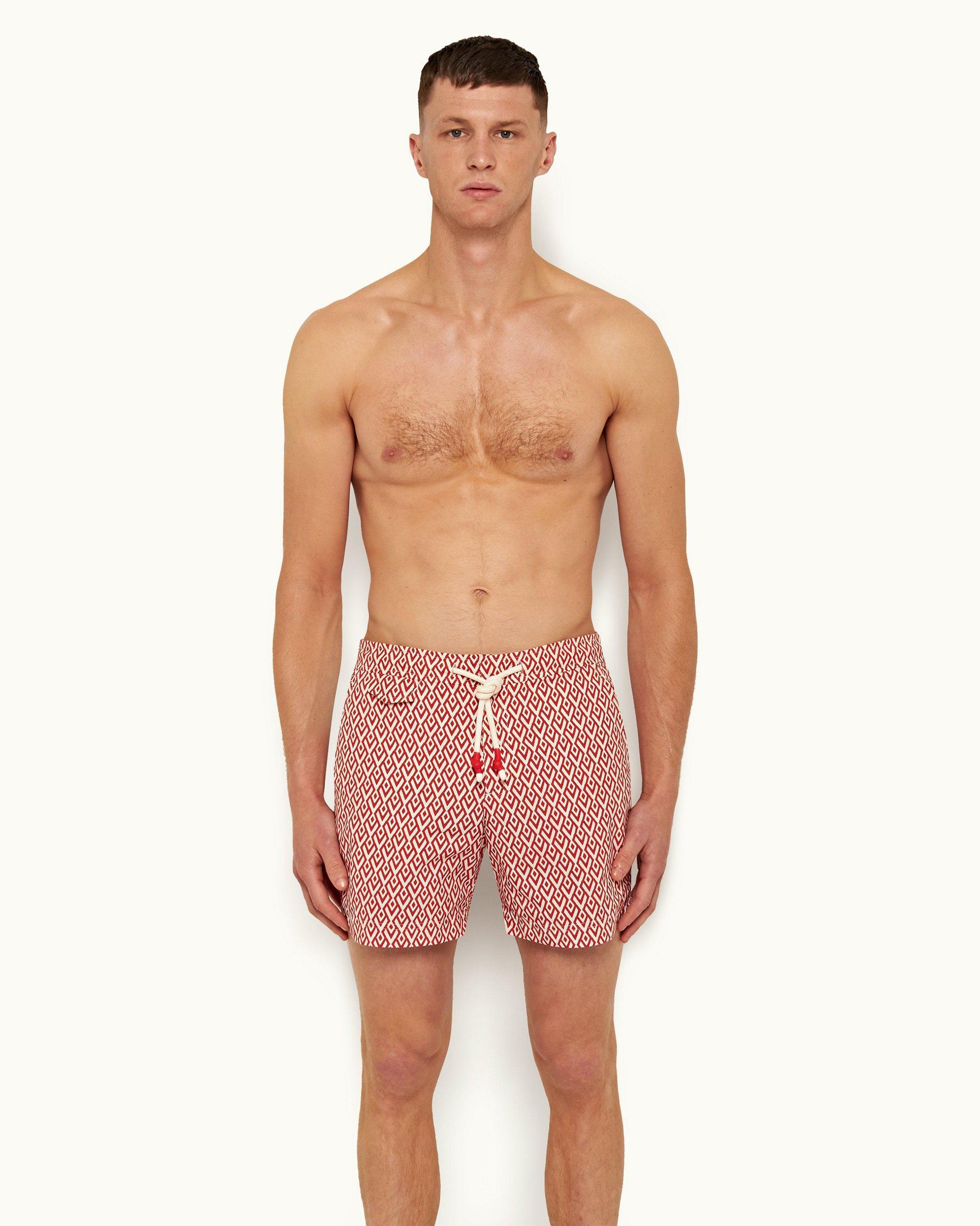 Mens swim trunks hot sale short length