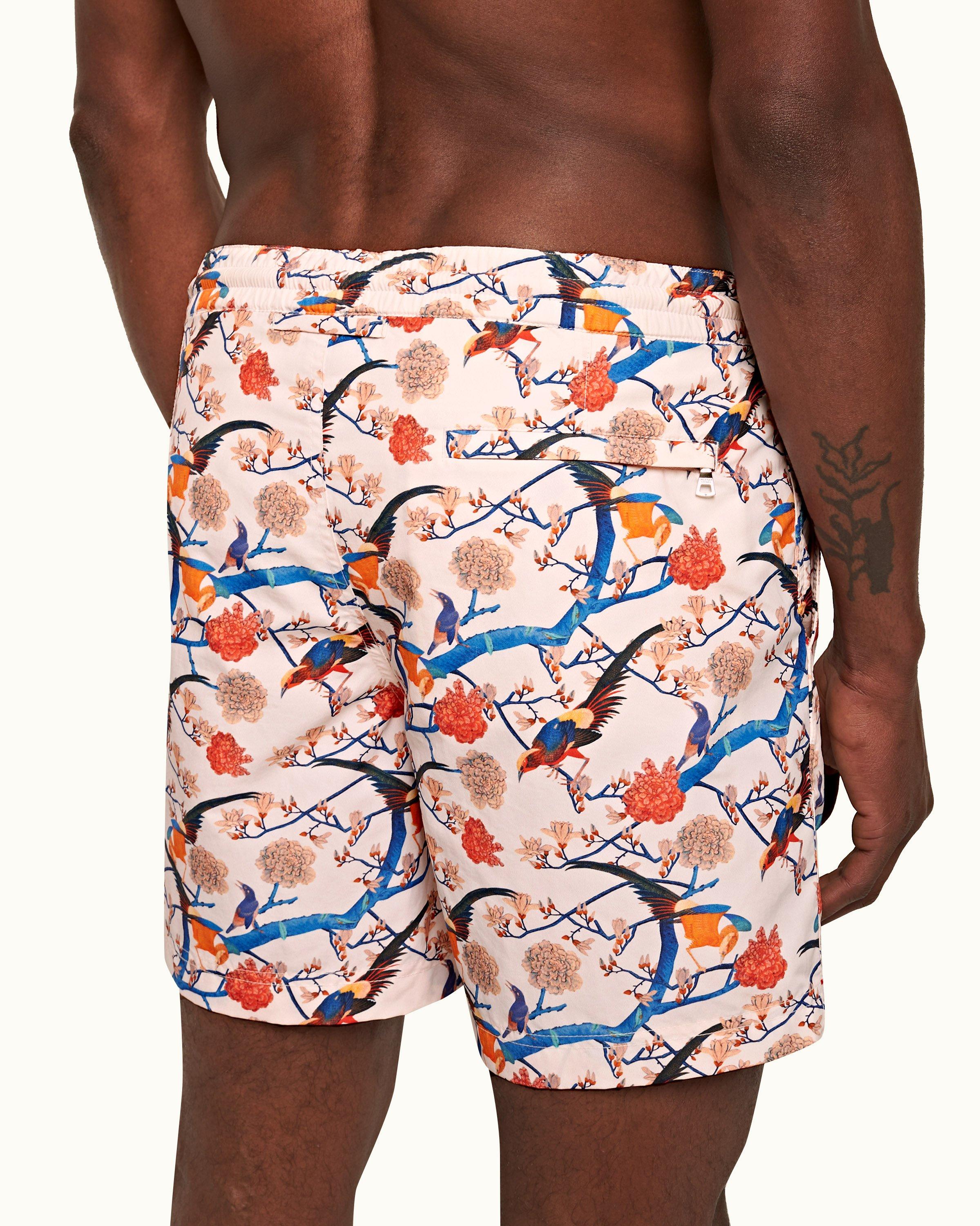 Orlebar Brown  Mittellange Badeshorts mit Otaru-Print in Pink/White