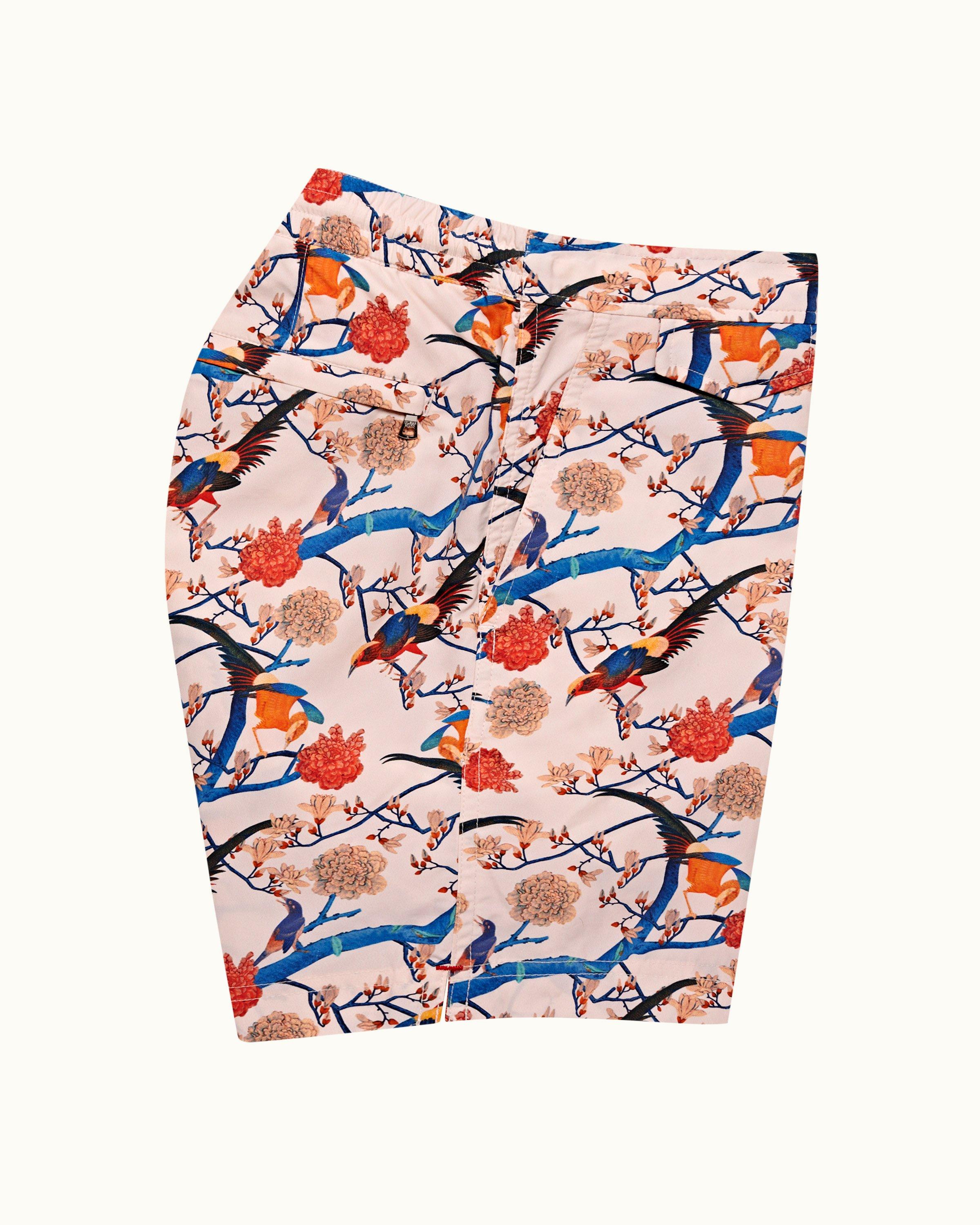 Orlebar Brown  Mittellange Badeshorts mit Otaru-Print in Pink/White