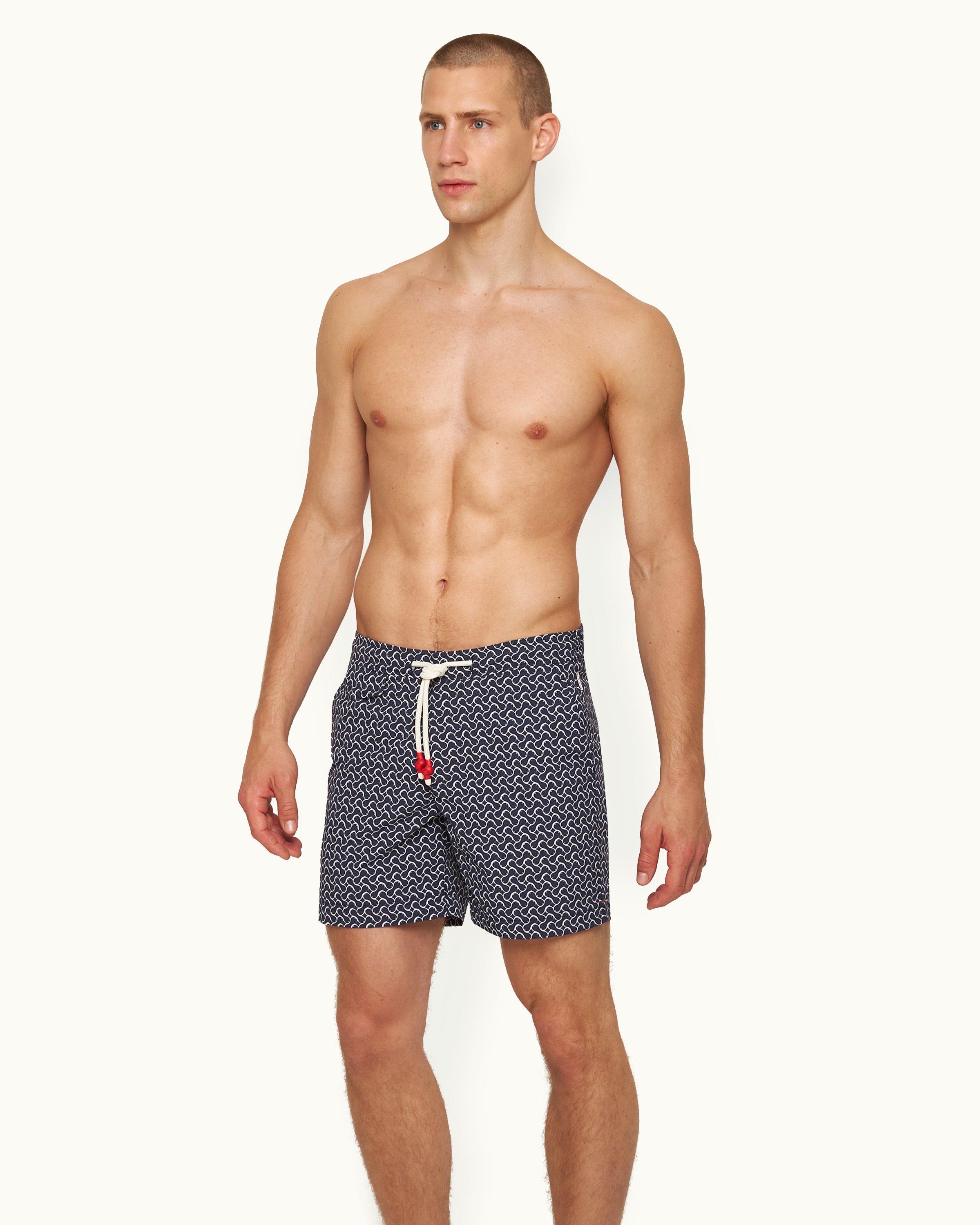 Mid-length Swim Shorts for Men, Luxury Swimwear