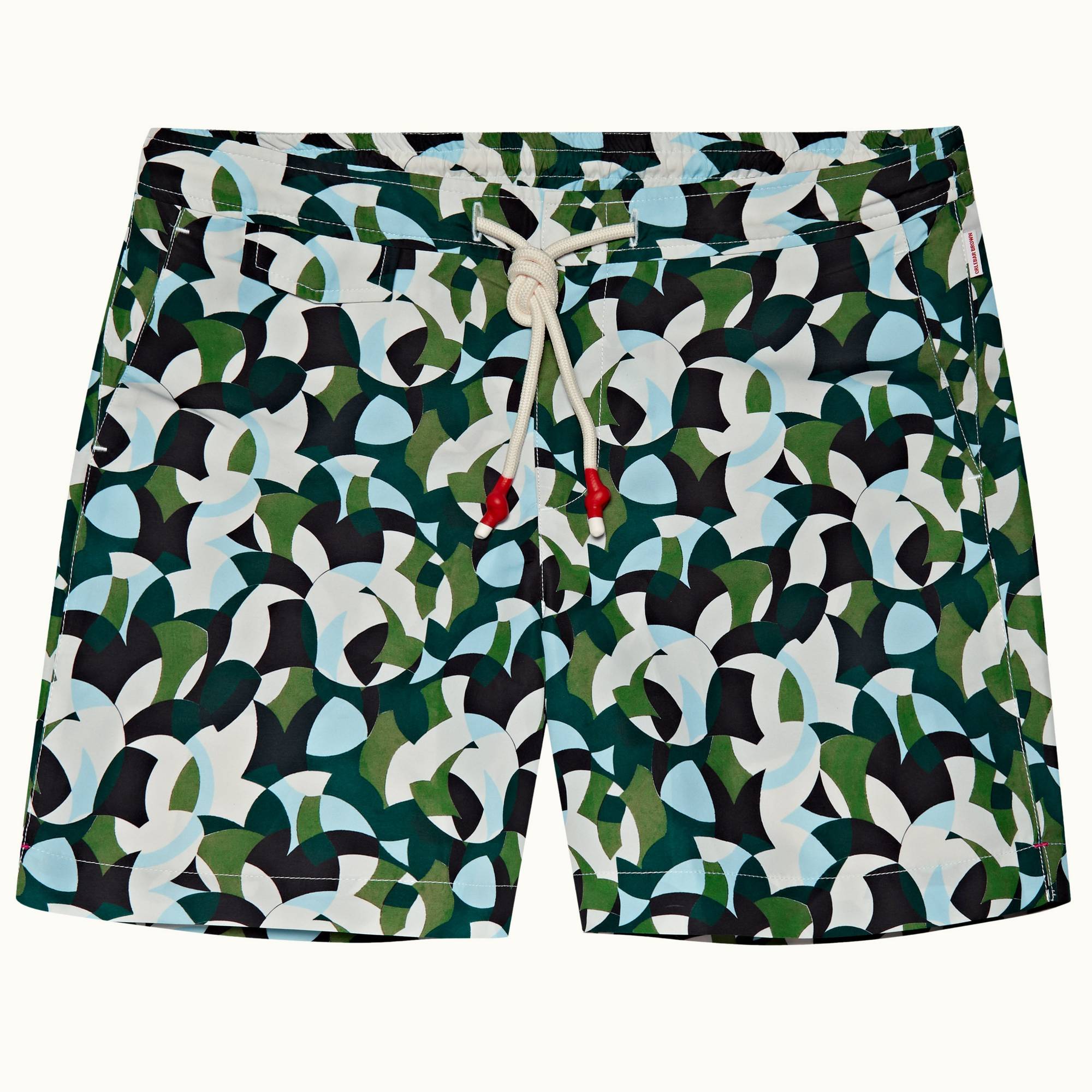 Standard - Mens Racing Green/Horizon Blue Moissan Mid-Length Drawcord Swim Shorts