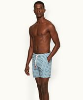 Standard - Mens Wish Blue Orbit Mid-Length Drawcord Swim Shorts