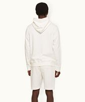 Stark - Mens Sea Mist Classic Fit Hooded Zip-Thru Textured Cotton Sweatshirt