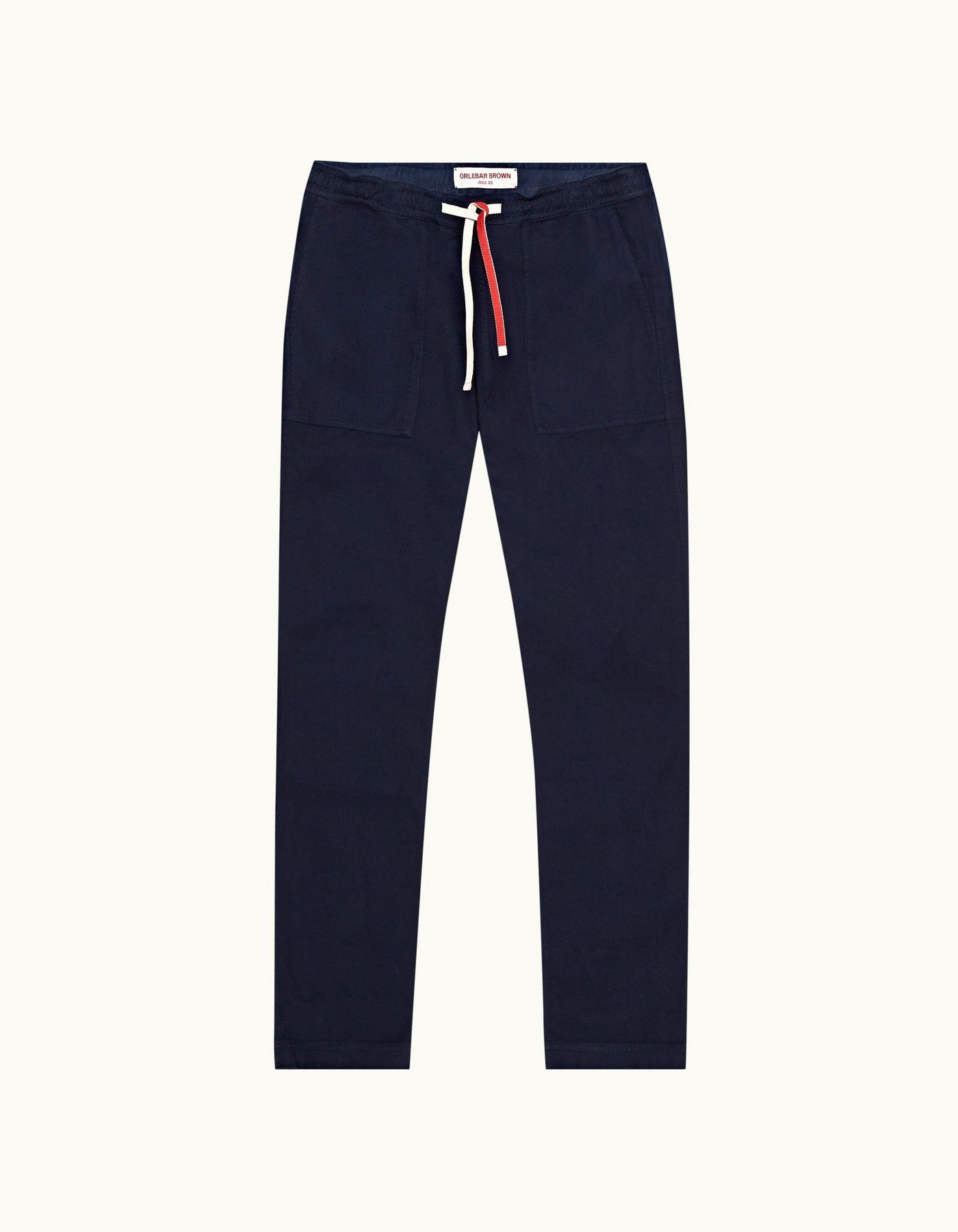 Telford Drawcord - Mens Navy Relaxed Fit Two-Tone Drawcord Trousers