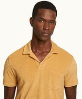 Terry Towelling - Mens Biscuit Tailored Fit Organic Cotton Towelling Resort Polo Shirt