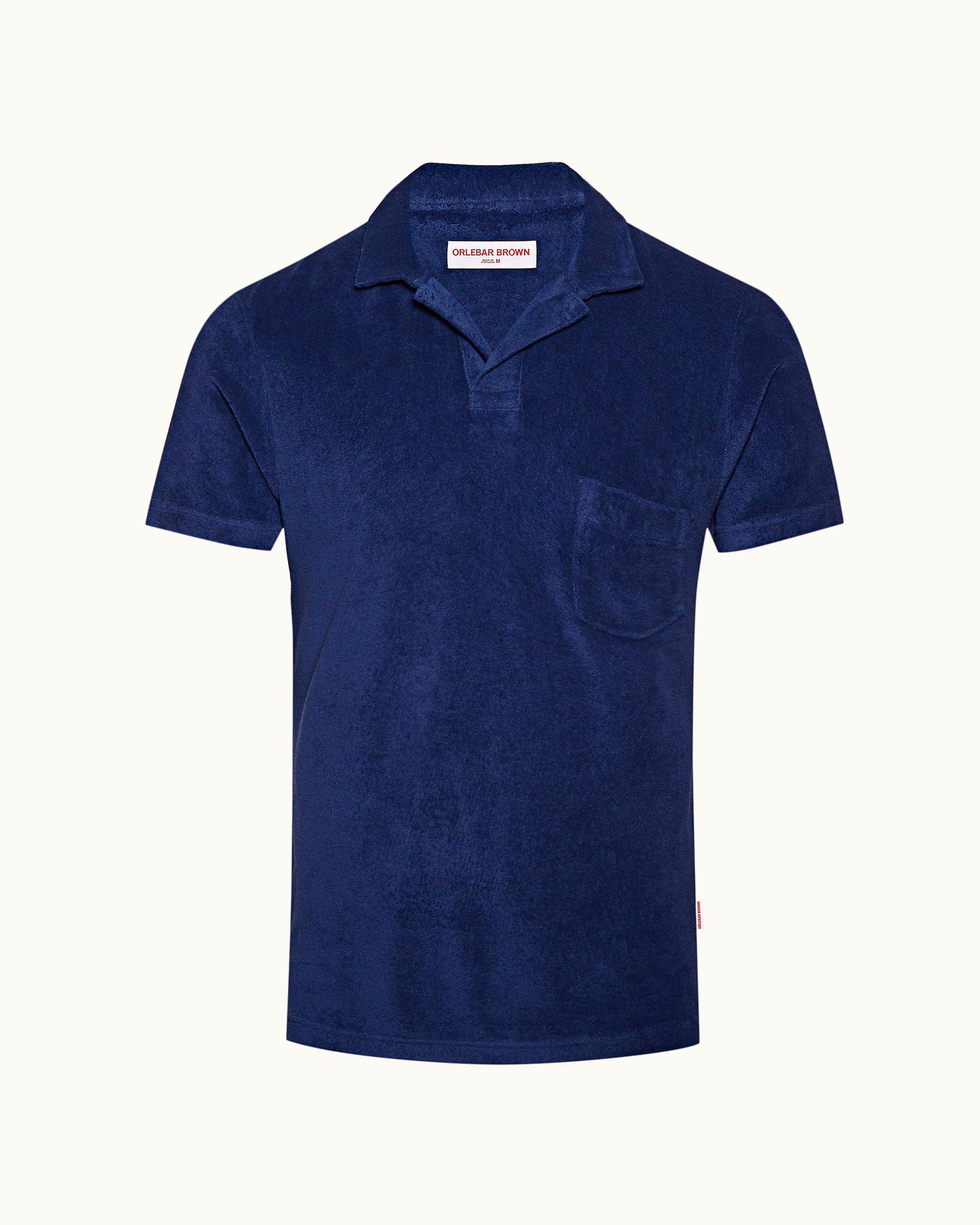 Mens terry shop cloth polo shirt