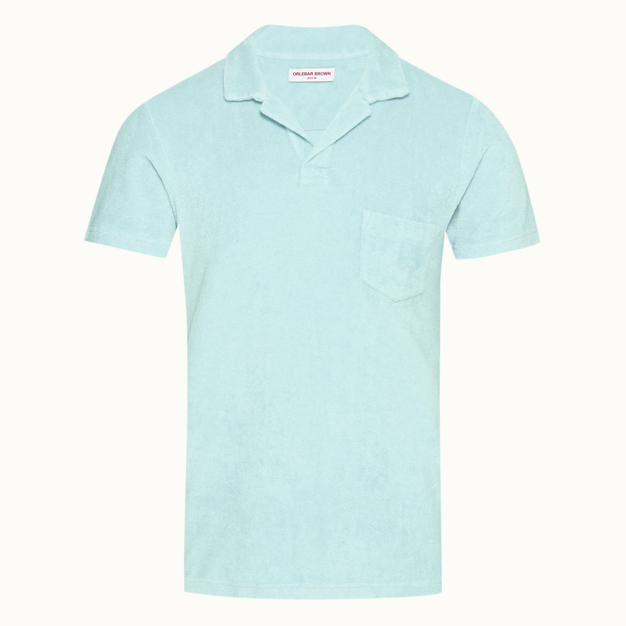 Terry Towelling - Mens Clear Sky Tailored Fit Resort Towelling Polo Shirt