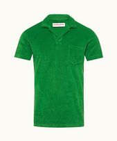 Terry Towelling - Mens Coastal Garden Tailored Fit Organic Cotton Towelling Resort Polo Shirt