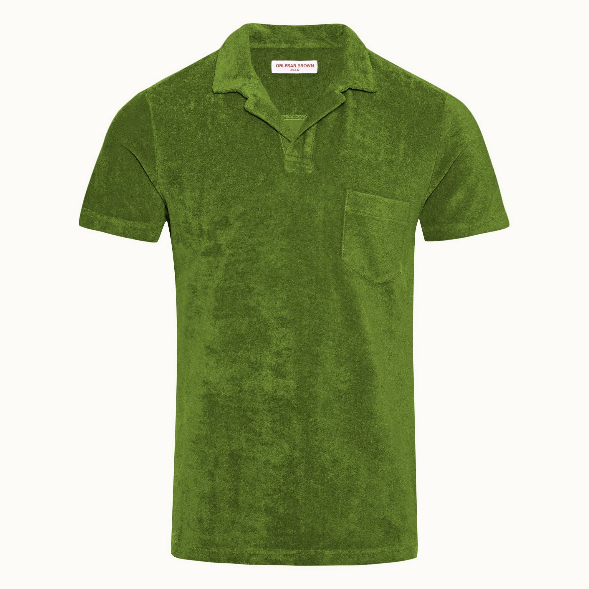 orlebarbrown.com | Resort-Poloshirt aus Frottee mit körperbetonter Passform in Conifer