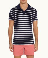 Terry Towelling - Mens Navy/Shell Towelling Resort Polo Shirt
