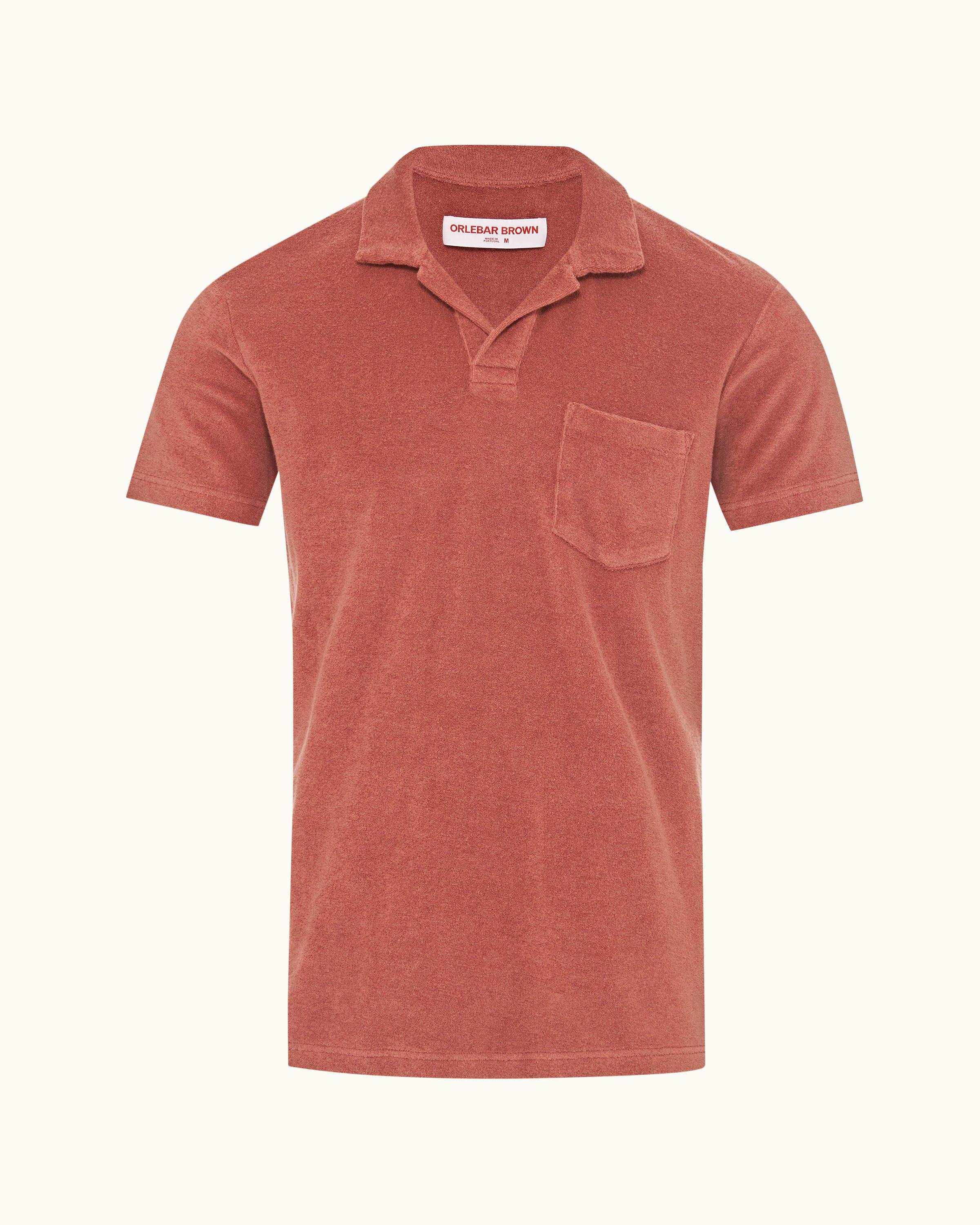 Orlebar Brown | 007 Mauve Tailored Fit Organic Cotton Towelling Resort Polo  Shirt