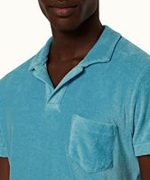 Terry Towelling - Mens Maya Blue Tailored Fit Towelling Resort Polo Shirt