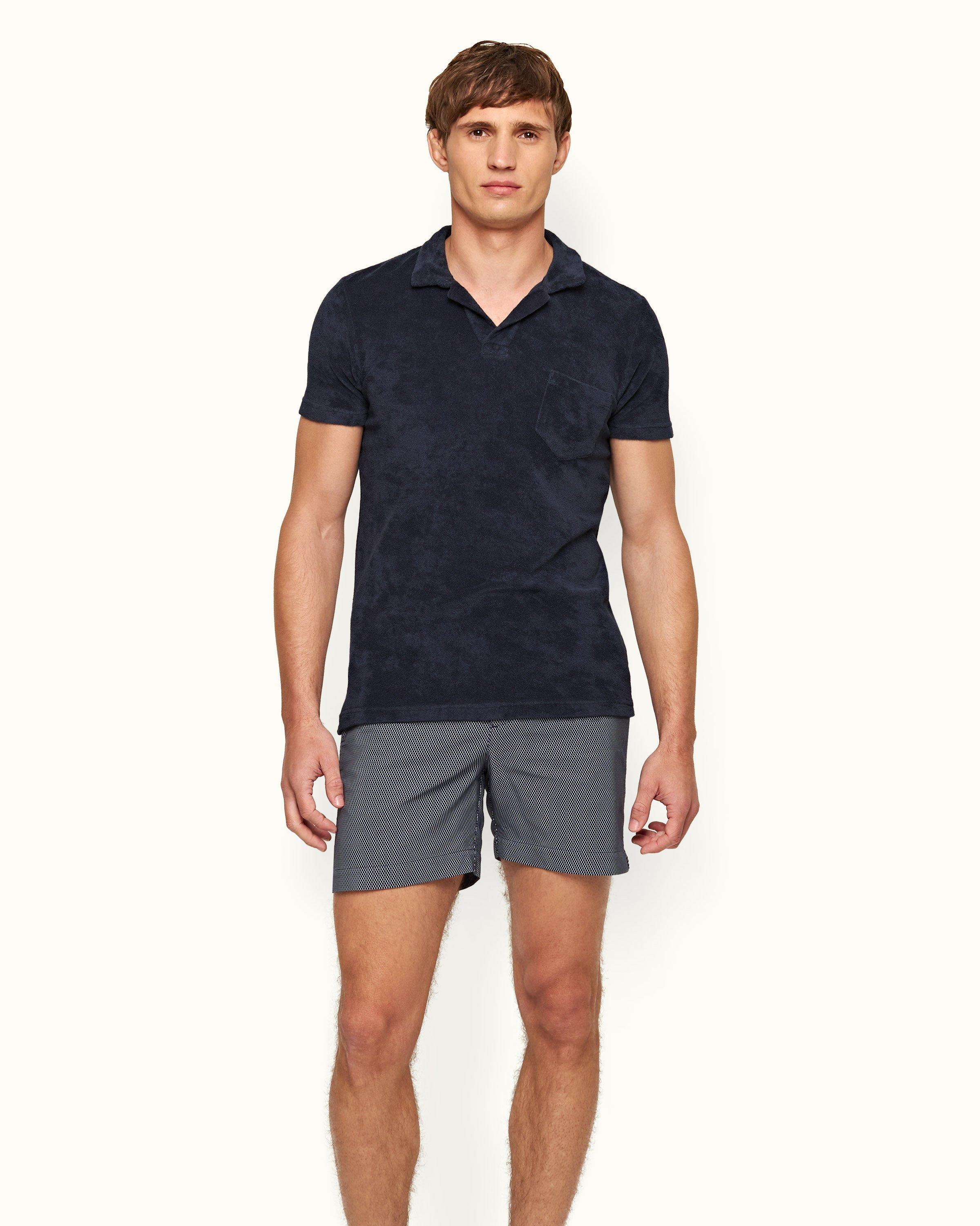 Terry - Navy Towelling Resort Polo