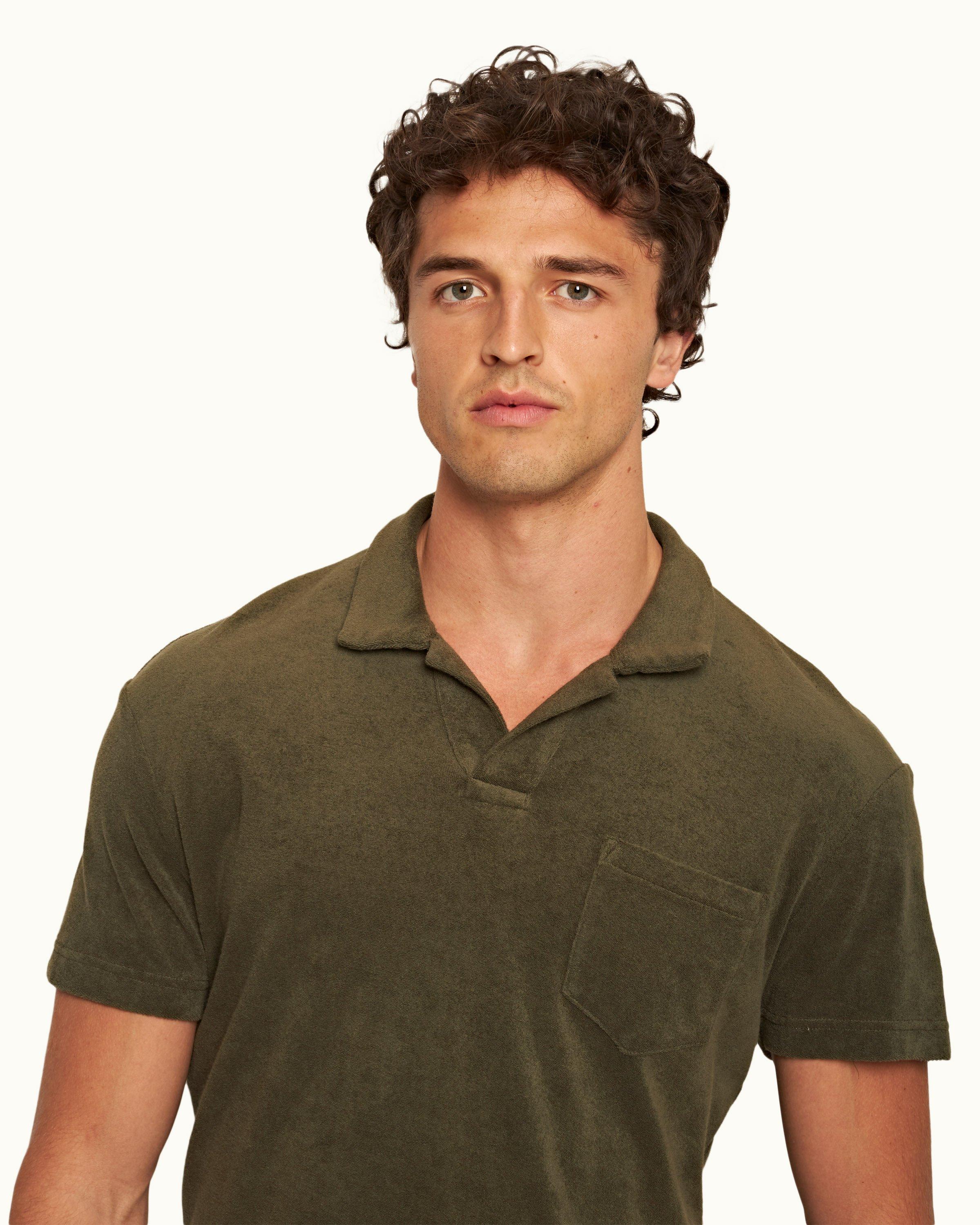 Palm Tailored Fit Organic Cotton Towelling Resort Polo Shirt